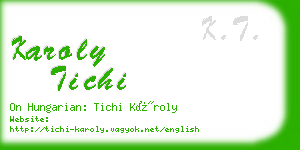 karoly tichi business card